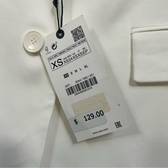 COPY - Zara Limited Edition Oyster White Flowing Blazer Size XS 8344 583 251 - Picture 7 of 15